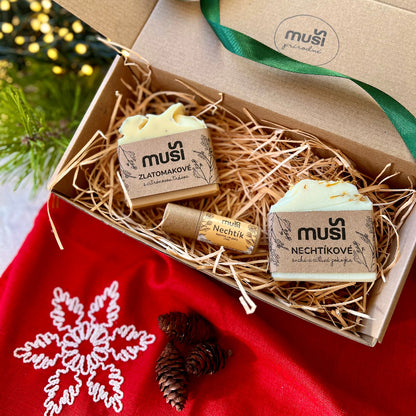 Nechtíkové a Zlatomakové mydlo & Nechtík balzam na pery